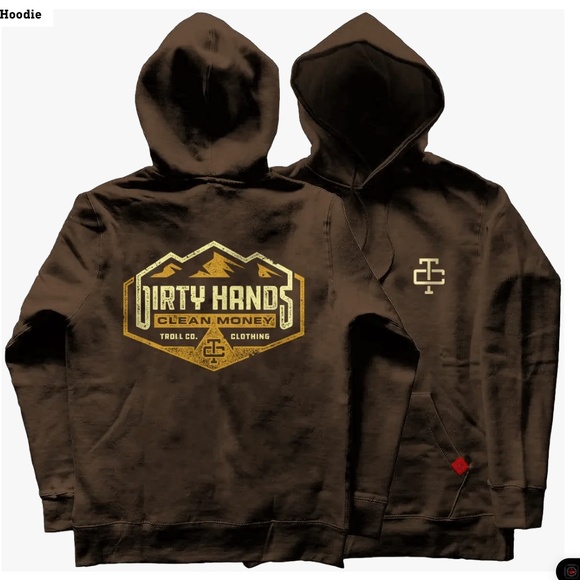 Men's Large BROWN Forged Hoodie Troll Co - Picture 1 of 1